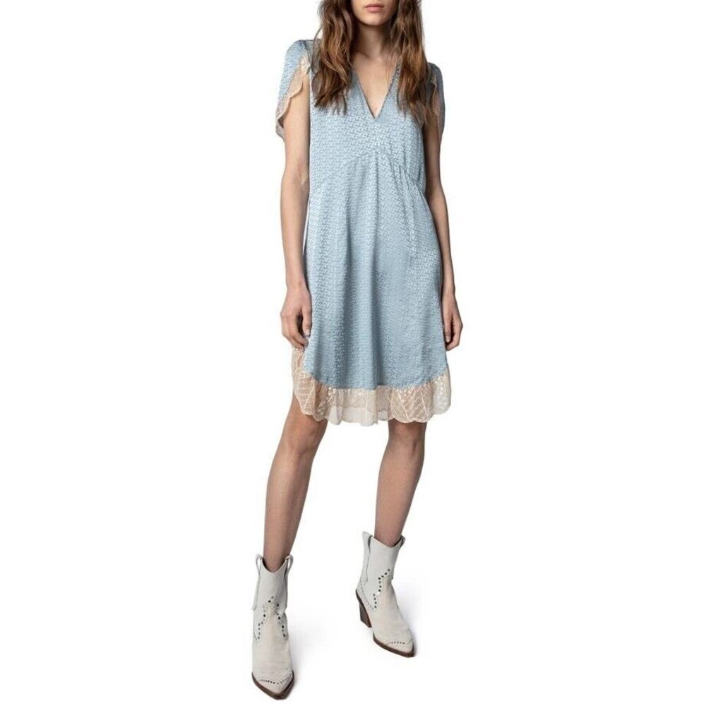 NWOT Zadig & Voltaire Raccord Silk Jacquard Lace Dress Size Small